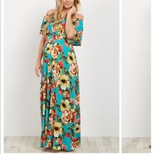 Pink blush maternity floral dress